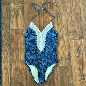 Anthropologie Alihop One Piece Lace Bathing Suit